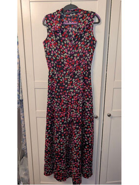 Women's vintage 70s Unbranded Black Floral jumpsuit M
